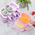 food grade BPA free DIY cute shape cakesicle mold tray with lid silicone ice cream mold popsicle